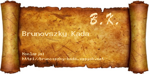 Brunovszky Kada névjegykártya